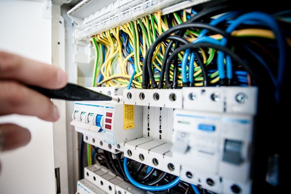 Three-phase motor control panel installed in a processing facility